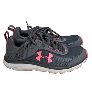 Under Armour Charged Assert 8 Women Size 7 Grey Pink Running Shoes 3021972-107